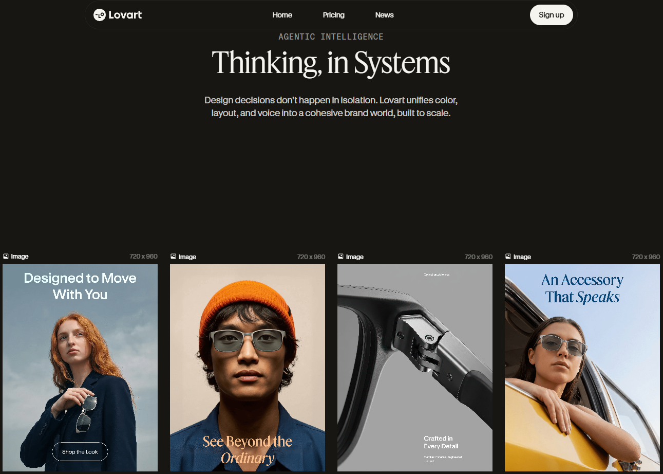 Lovart AI Design Agent Interface showing the revolutionary AI-powered design canvas